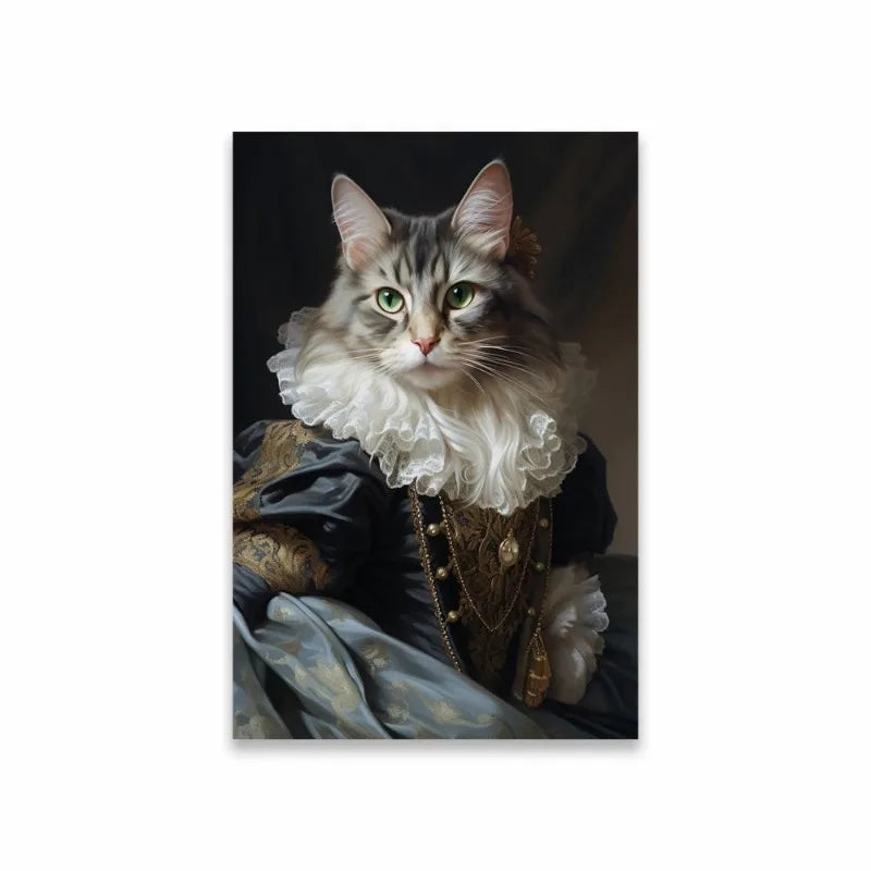 Royal Pet Portrait Poster Personalized Renaissance Canvas Painting Prints Gift Cat Room Decor
