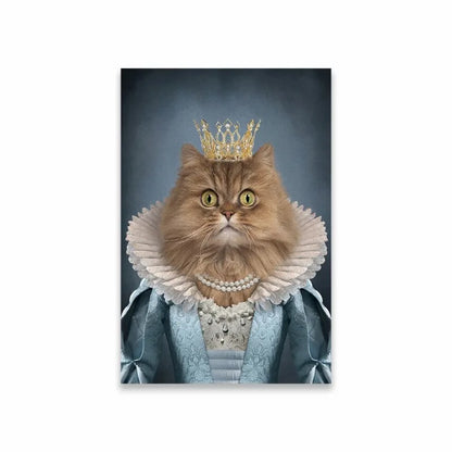 Royal Pet Portrait Poster Personalized Renaissance Canvas Painting Prints Gift Cat Room Decor