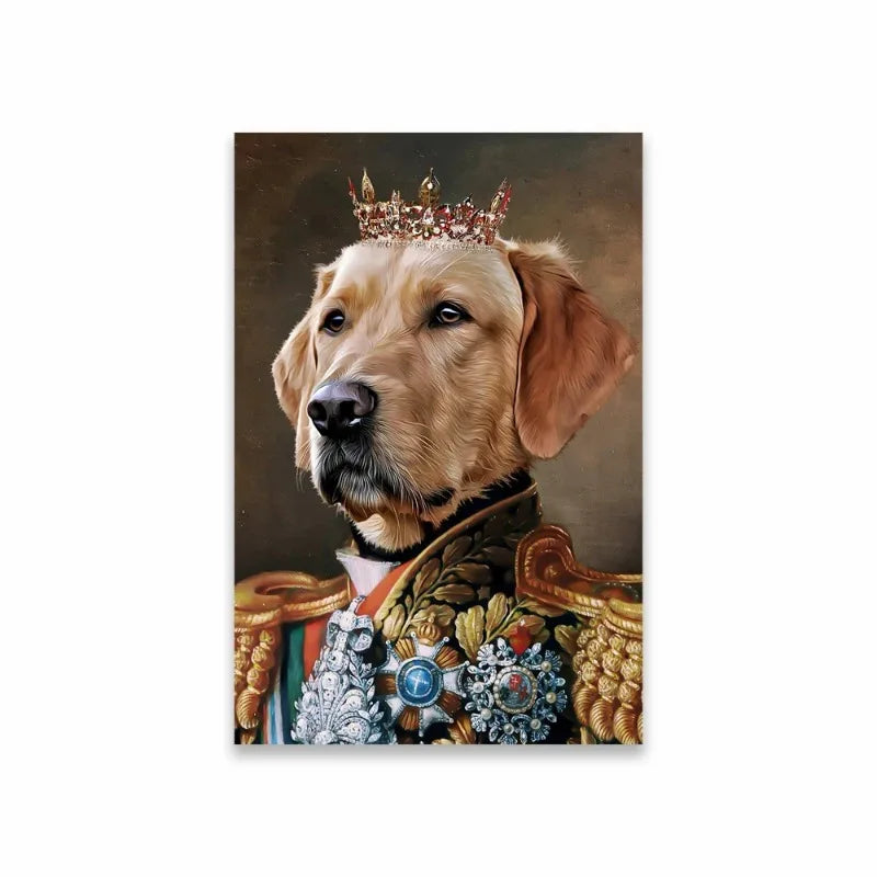 Royal Pet Portrait Poster Personalized Renaissance Canvas Painting Prints Gift Cat Room Decor