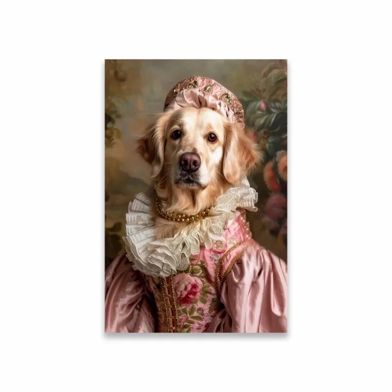 Royal Pet Portrait Poster Personalized Renaissance Canvas Painting Prints Gift Cat Room Decor