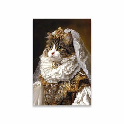 Royal Pet Portrait Poster Personalized Renaissance Canvas Painting Prints Gift Cat Room Decor