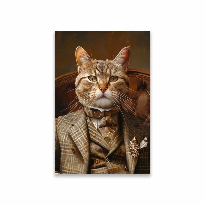 Royal Pet Portrait Poster Personalized Renaissance Canvas Painting Prints Gift Cat Room Decor